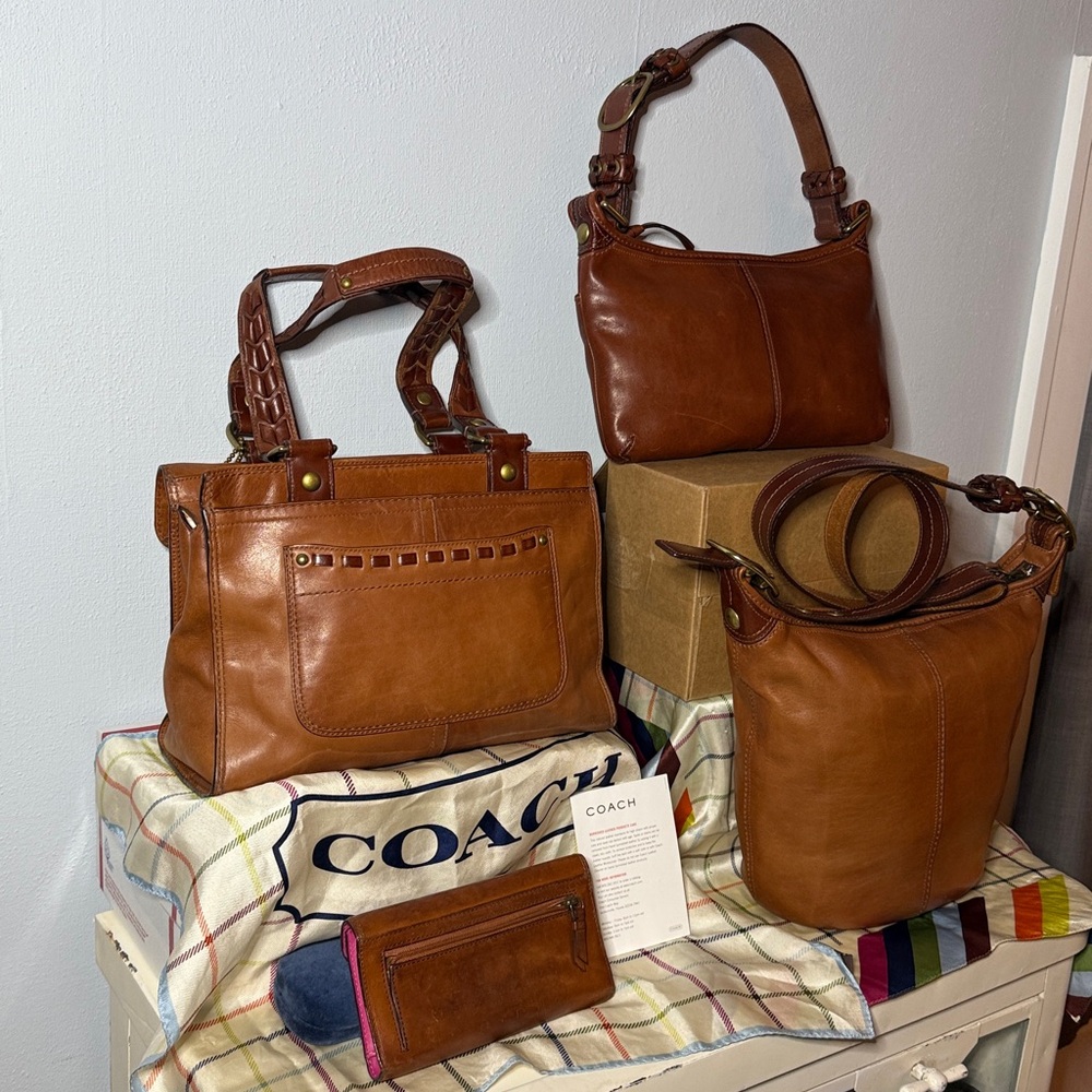 Coach Bleecker Burnished Whiskey Set - Shopper, Med Duffle, Slip Demi, Wallet - Picture 7 of 16